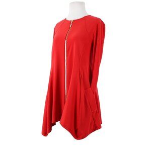 Joseph Ribkoff Sz 6 Red Gold Zipper Peplum No Fabric Label AS IS Jacket